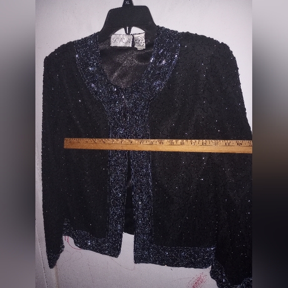 SCALA Silk beaded & sequined jacket blazer - Picture 2 of 12